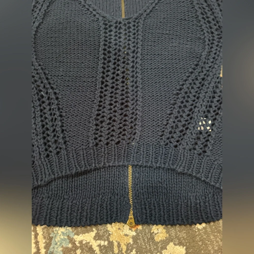 Twelfth Street By Cynthia‎ Vincent Cable Knit Sweater Women’s Size Small Blue
